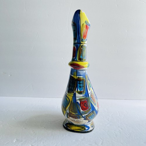 Mid-Century Modern Italian Hand-Painted Pottery Decanter Beautiful - Picture 9 of 14