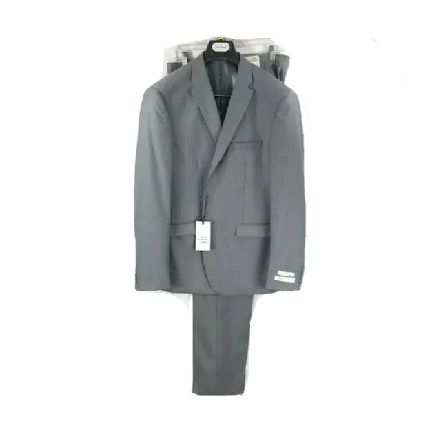 Needle & Stitch Light Gray Suit Men's 2 Piece Slim Fit Flat Front Pants Size 46R - Image 2 of 4