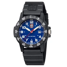 Luminox Men's Watch Blue Dial Round Quartz Black Silicone Rubber Strap 0323