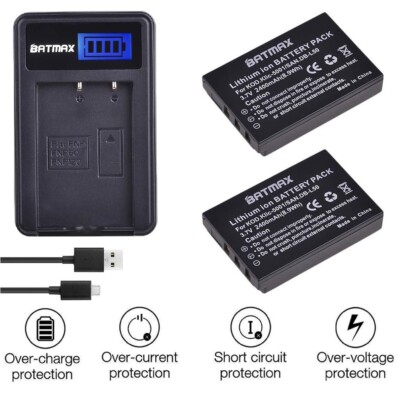 Kodak Easyshare Camera Sanyo (KLIC-5001) 2-Pack Li-ion Battery + LCD USB Charger