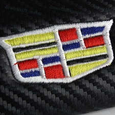 1 SET OF Carbon Fiber Look Embroidery Seat Belt Cover Shoulder Pads for CADILLAC