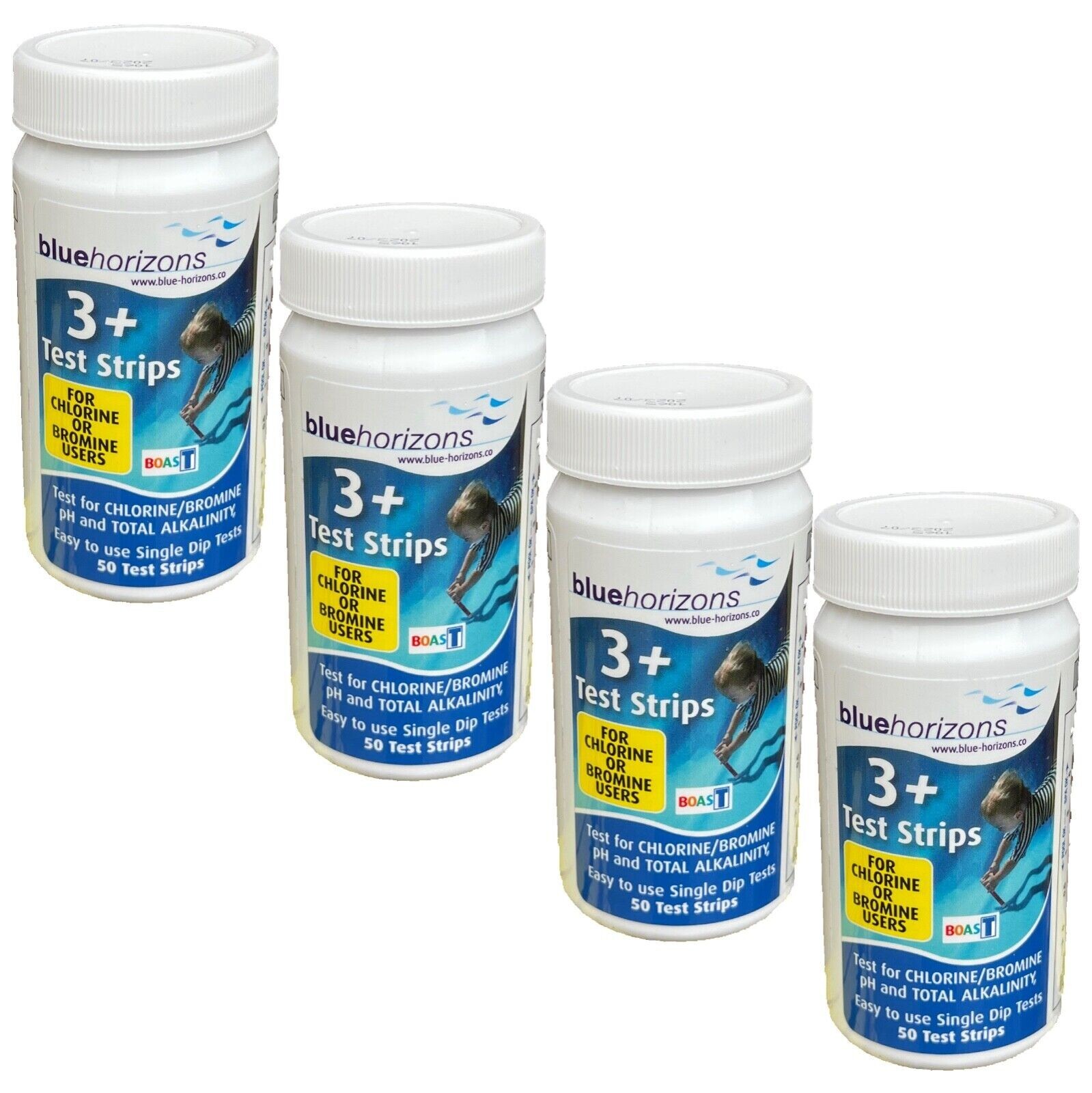 Test Strips for Chlorine or Bromine 3 Way+ Hot Tub and Pool x 4 - 200 strips