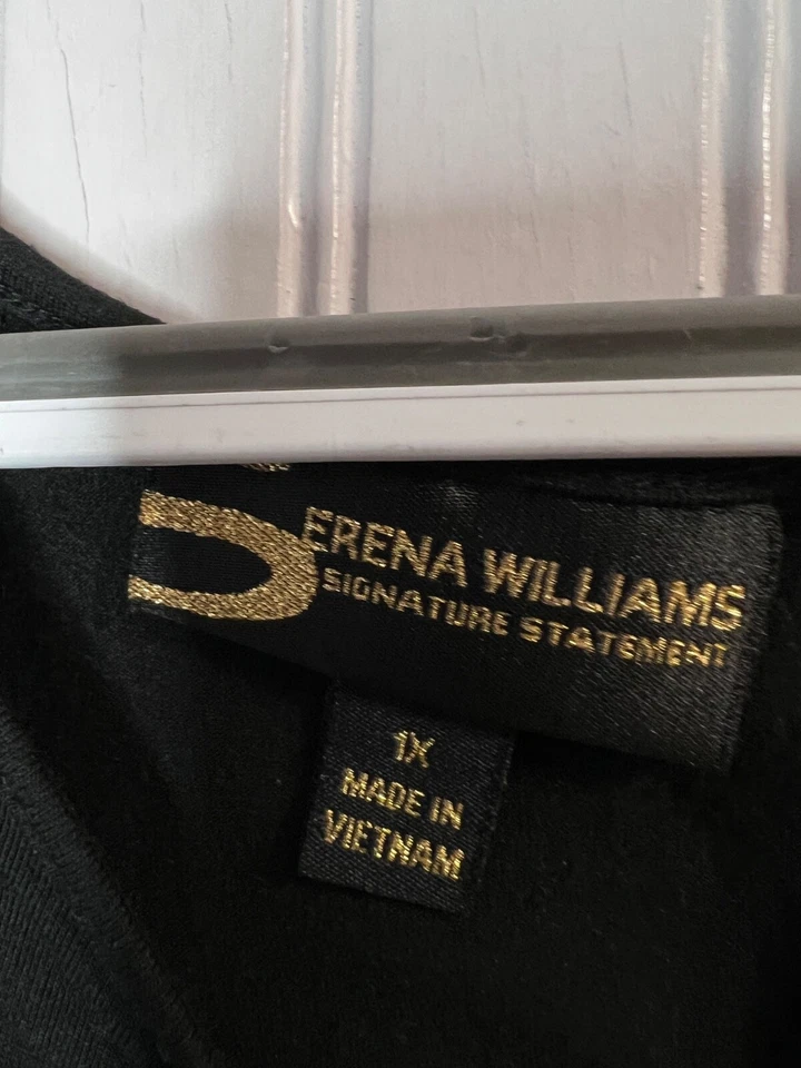 Serena Williams Signature Mujer TOP 1X Negro Clásico Esencial Túnica Generosa Foto 2 de 4