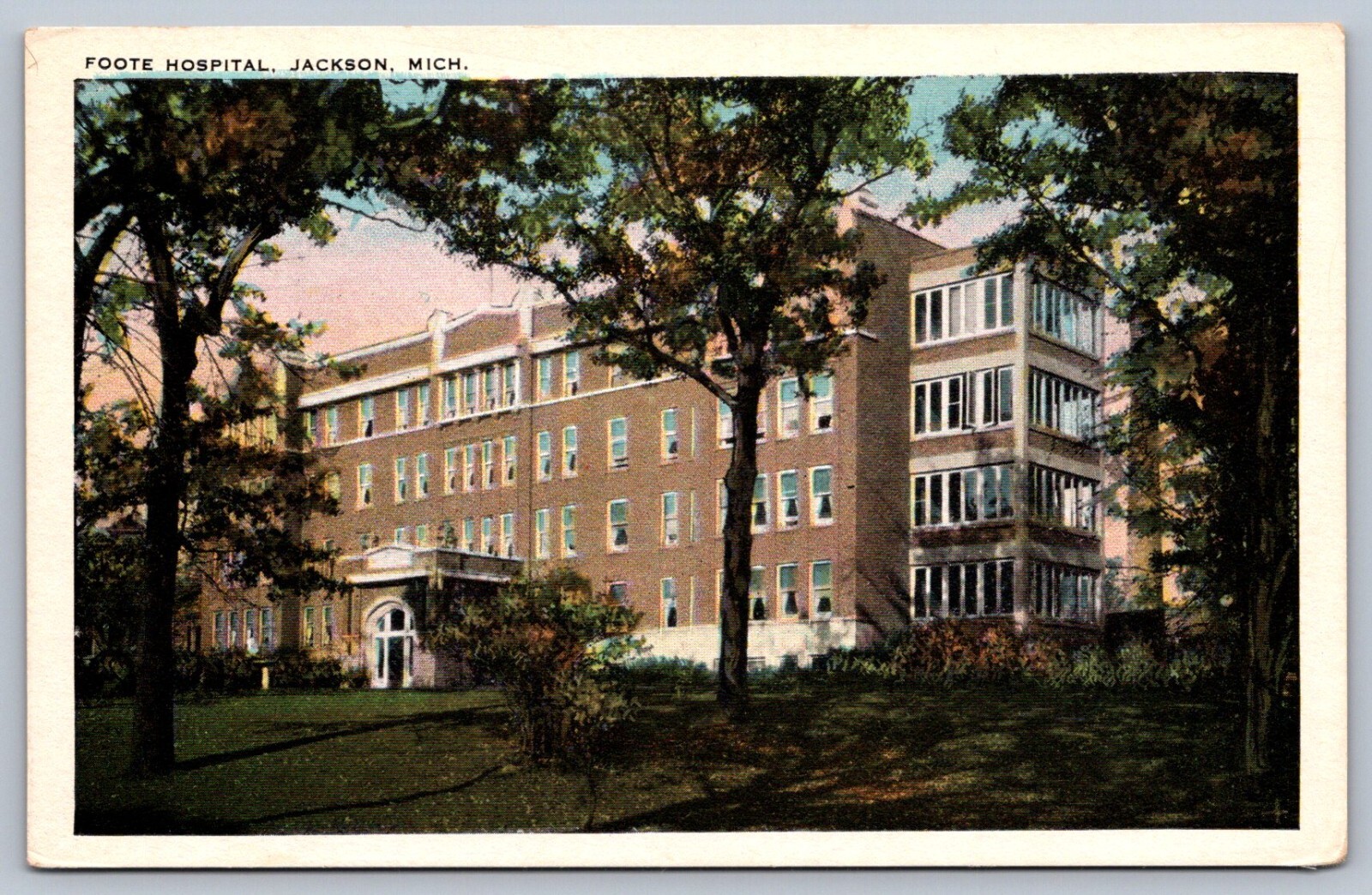 Postcard Jackson MI Foote Hospital eBay
