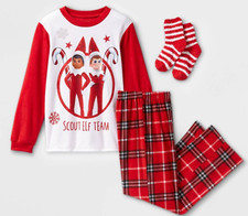 Elf on the Shelf Pajamas Pj Set Boys Girl 4 5 6 7 XS S Christmas Shirt Pant Sock