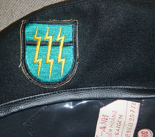 SCHWARZES BARETT - US RANGER - US 12. Special Forces - große Größe 59 - Vietnamkrieg - Bild 2 von 7