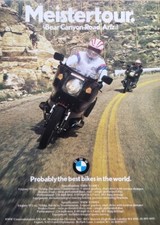 BMW R100RT ORIGINAL 1980's COLOUR ADVERTISEMENT 27cm by 20cm