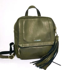 Steve Madden Tampa Green Tassel Mini Backpack Purse Faux Leather
