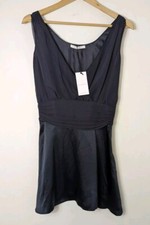 Duffy Navy 100% Silk Short Dress Small New With Tags 