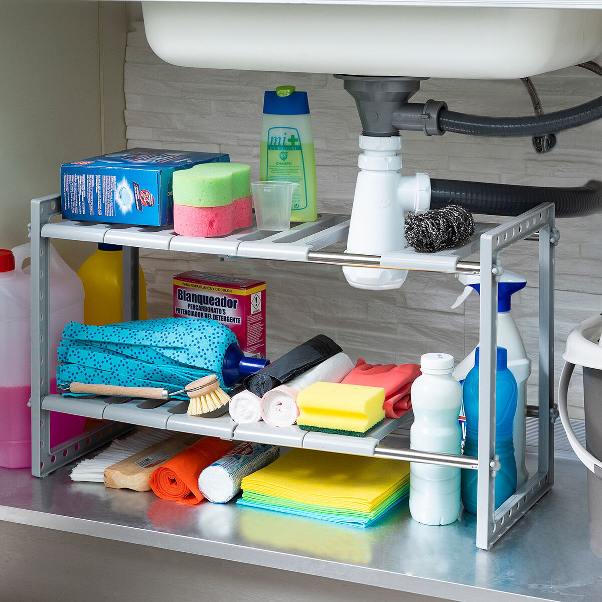 Estantería extensible para fregadero Shibblek InnovaGoods 2 estanterías