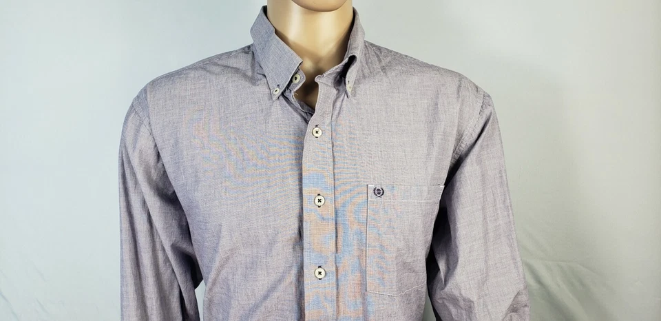 Camisa de Vestir Izod Para Hombres XL XLarge Púrpura Manga Larga Abotonada Algodón Informal Foto 2 de 4