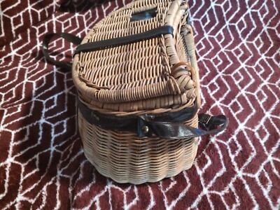 vintage wicker fisherman's basket