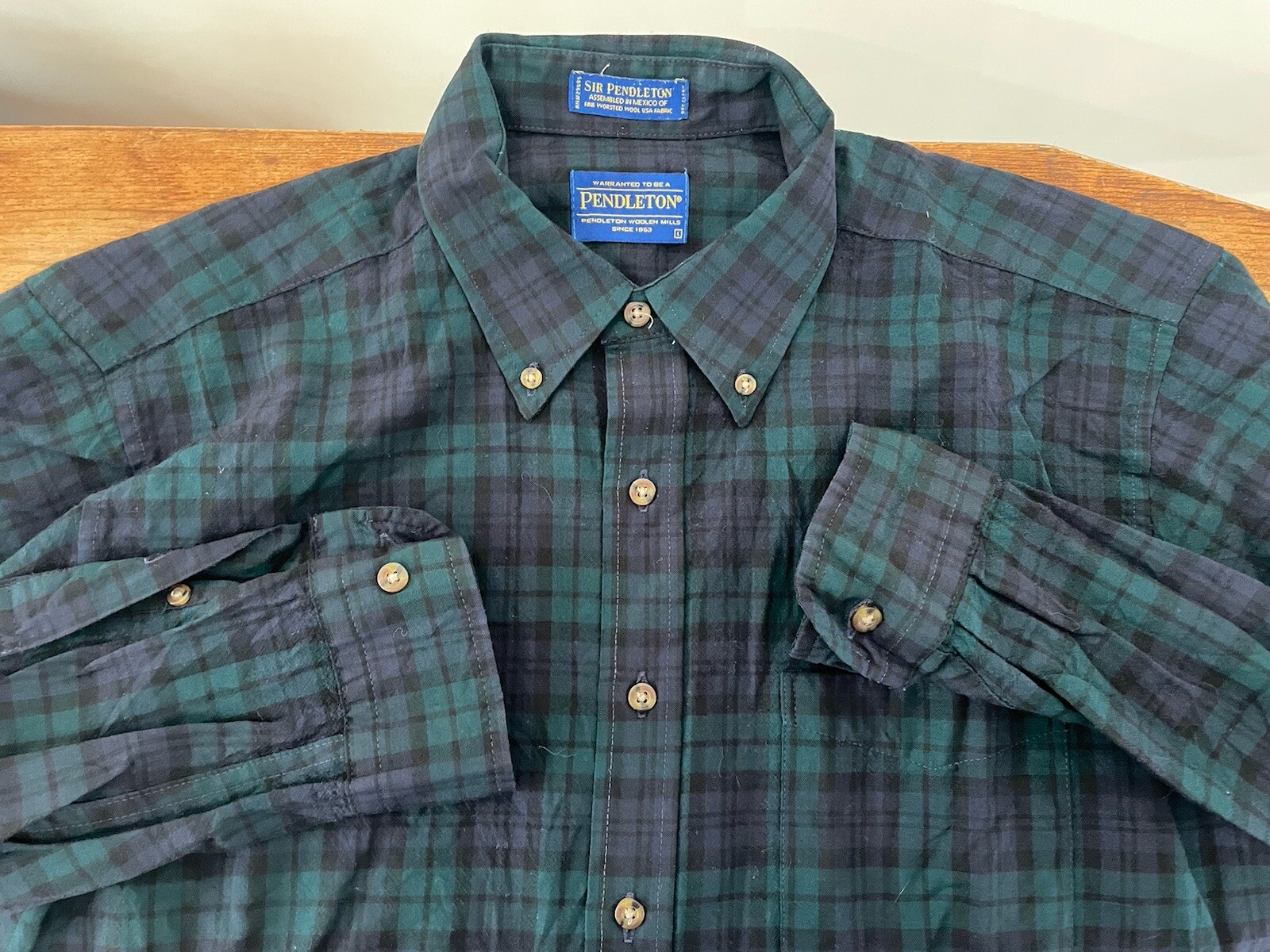 Pendleton Lightweight Wool Button Up Shirt Blackw… - image 1