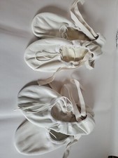 Bloch White Ballet Slippers 7.5 D 8 C Lot Of 2 Pair Split Sole