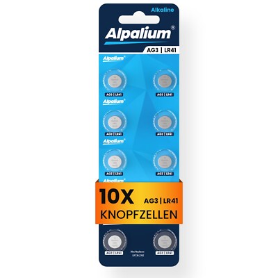 AG3 LR41 Knopfzelle Uhrenbatterie 736 Alkaline Batterie Alpalium 10 Stück
