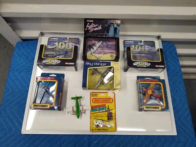 VINTAGE DIECAST (8) LOT ( PLANES & HELICOPTERS ) By CORGI, MATCHBOX, & SKY WINGS