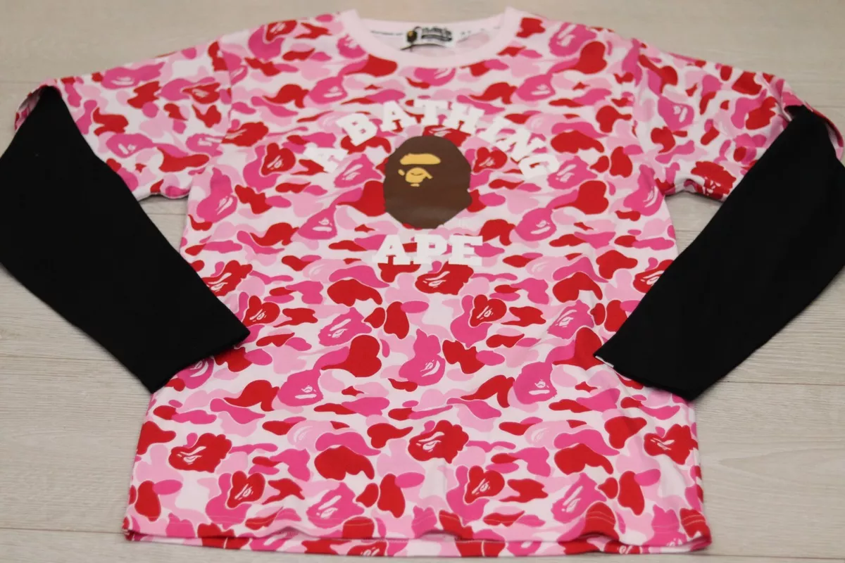 BAPE x ABC College Layer | Pink | Size Medium | Camo A Bathing Ape LS