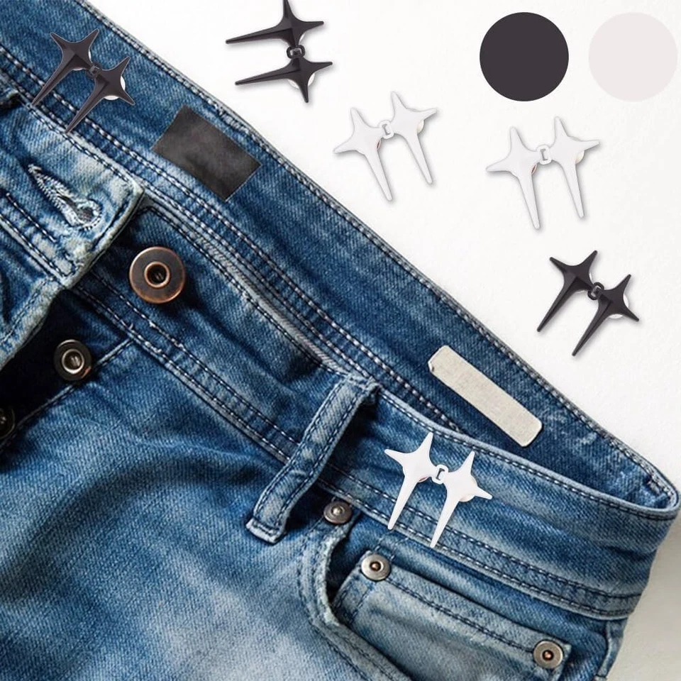8 Pcs 2 Colors Star Adjustable Buttons for Jeans Alloy Pants Pin Instant Button - Image 4 of 4
