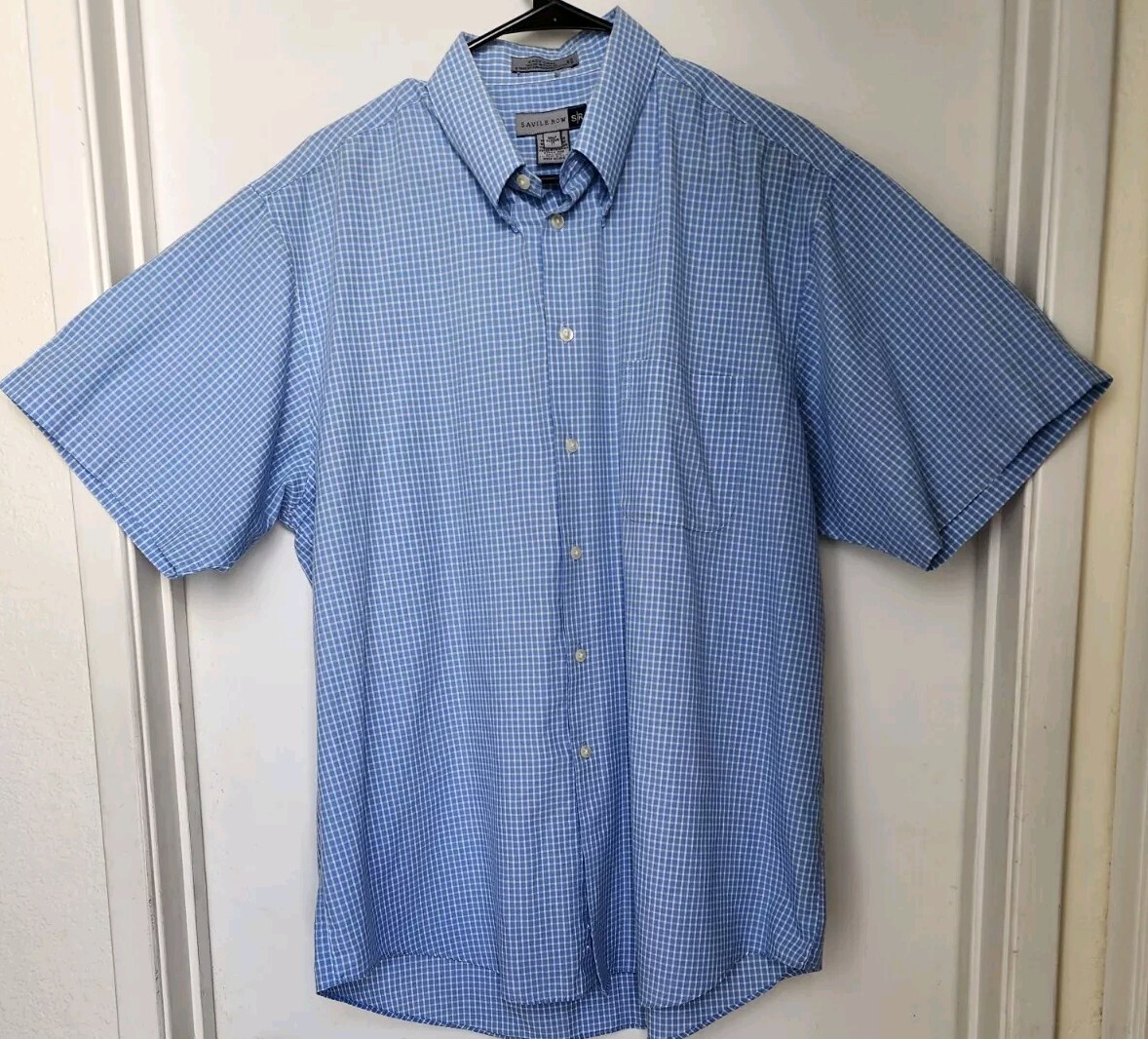 FILA Camicia SAVILE ROW da uomo 17 blu con bottoni manica corta tasca abito da ufficio