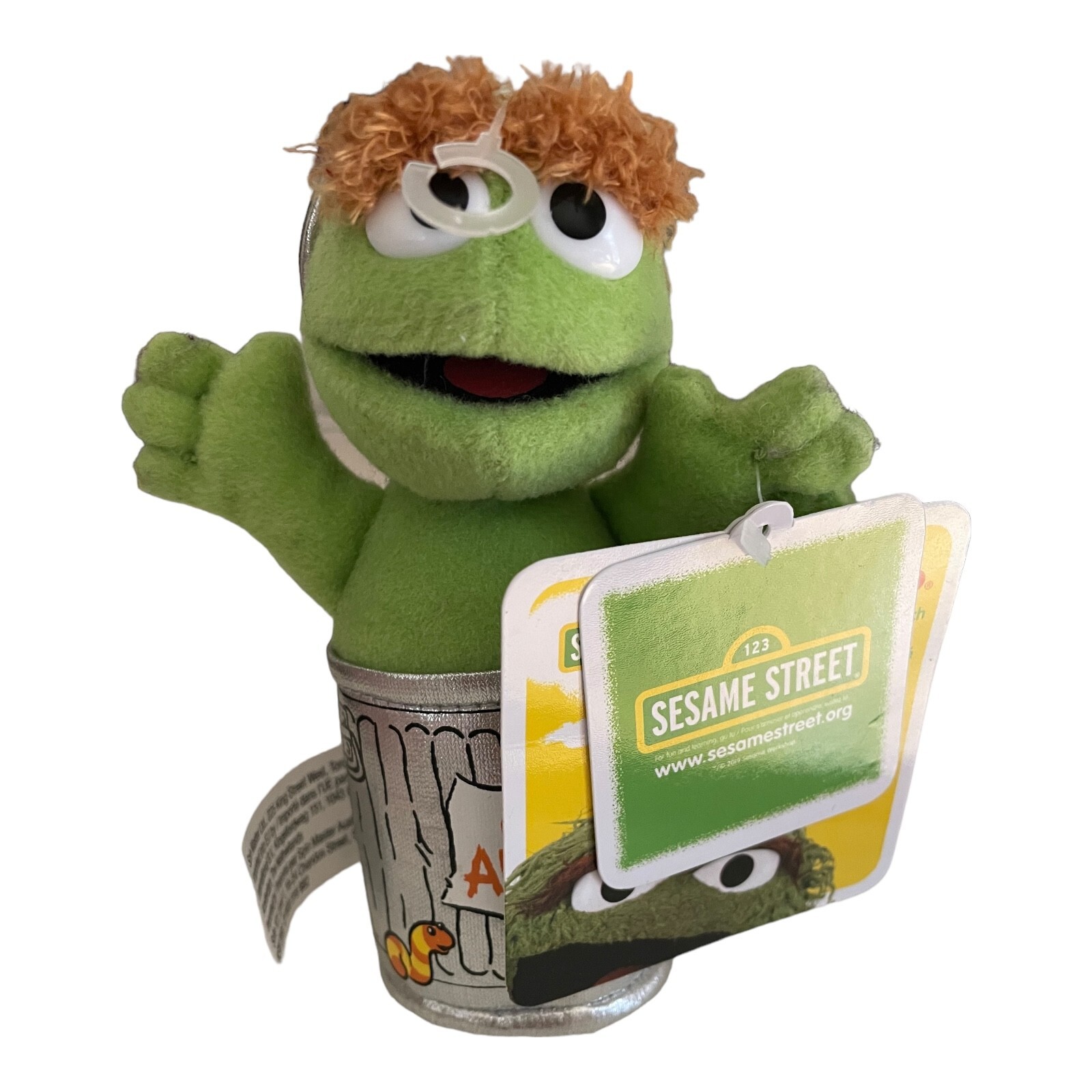 NEW GUND Sesame Street Oscar the Grouch 5" BeanBag Plush Stu