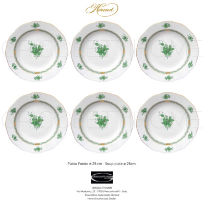 Herend - Apponyi Green - Set of 6 bottom plates cm 25 - Reseller