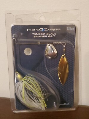 H2O Xpress Tandem Blade Spinner Bait 3/8 oz Green Shad