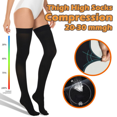 20-30 mmHg Thigh High Compression Socks Women Men DVT Medical Stockings Varicose