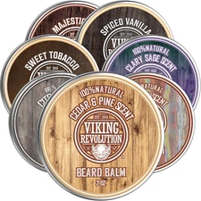 Viking Revolution Beard Balm Cedar & Pine Scent W/Argan & Jojoba Oils - Styles,