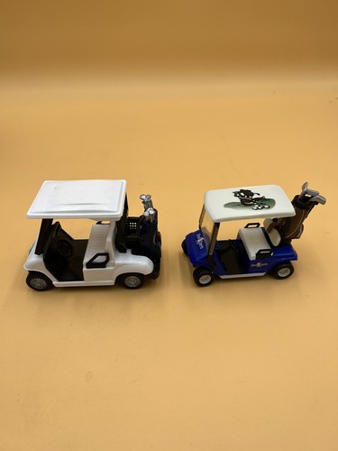 Carro de golf y palos Gator de plástico 4"" modelo coche de juguete azul blanco + carro de golf DecoPac - Imagen 4 de 8