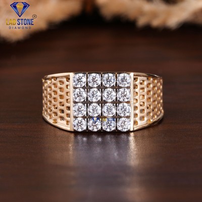 0.72 TCW Round Brilliant Cut Labgrown Diamond Ring 18K Rose Gold Labstone