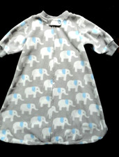 Boys Carters Gray Elephants Sleepsack Sz S 0 3 mos