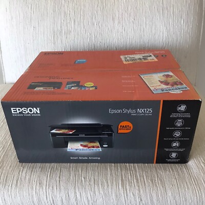 Epson Stylus NX125 All-In-One Inkjet Printer-PRINT/COPY/SCAN New Factory Sealed 