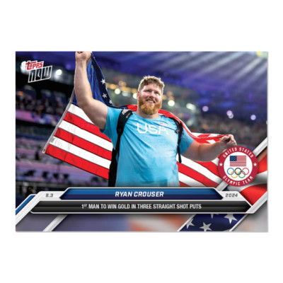 2024 PARIS OLYMPICS TOPPS NOW 12 RYAN CROUSER 1ST 3 GOLDS IN SHOTPUT