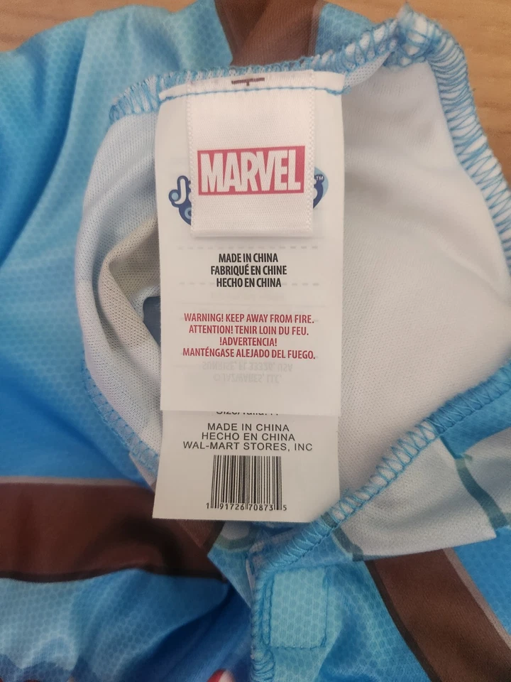 Toddler Boys Marvel Universe CAPTAIN AMERICA Costume Muscle Chest Size 4T - Image 3 of 4