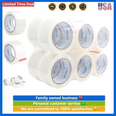 Bulk 12-Pack 60 Yard Heavy Duty Clear Tape, Perfect for Office & Shipping Needs
