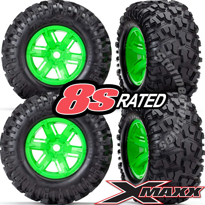 Traxxas Maxx AT Reifen X-MAXX 8S Auf Grünen Felgen | TRX7772G - MK