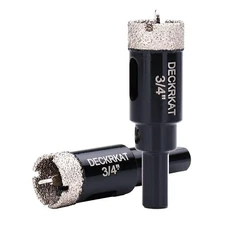 3/4 Inch Diamond Hole-Saw Bits with Pilot Drill Bit - 2Pc 3/4" Diamond Tipped Ti