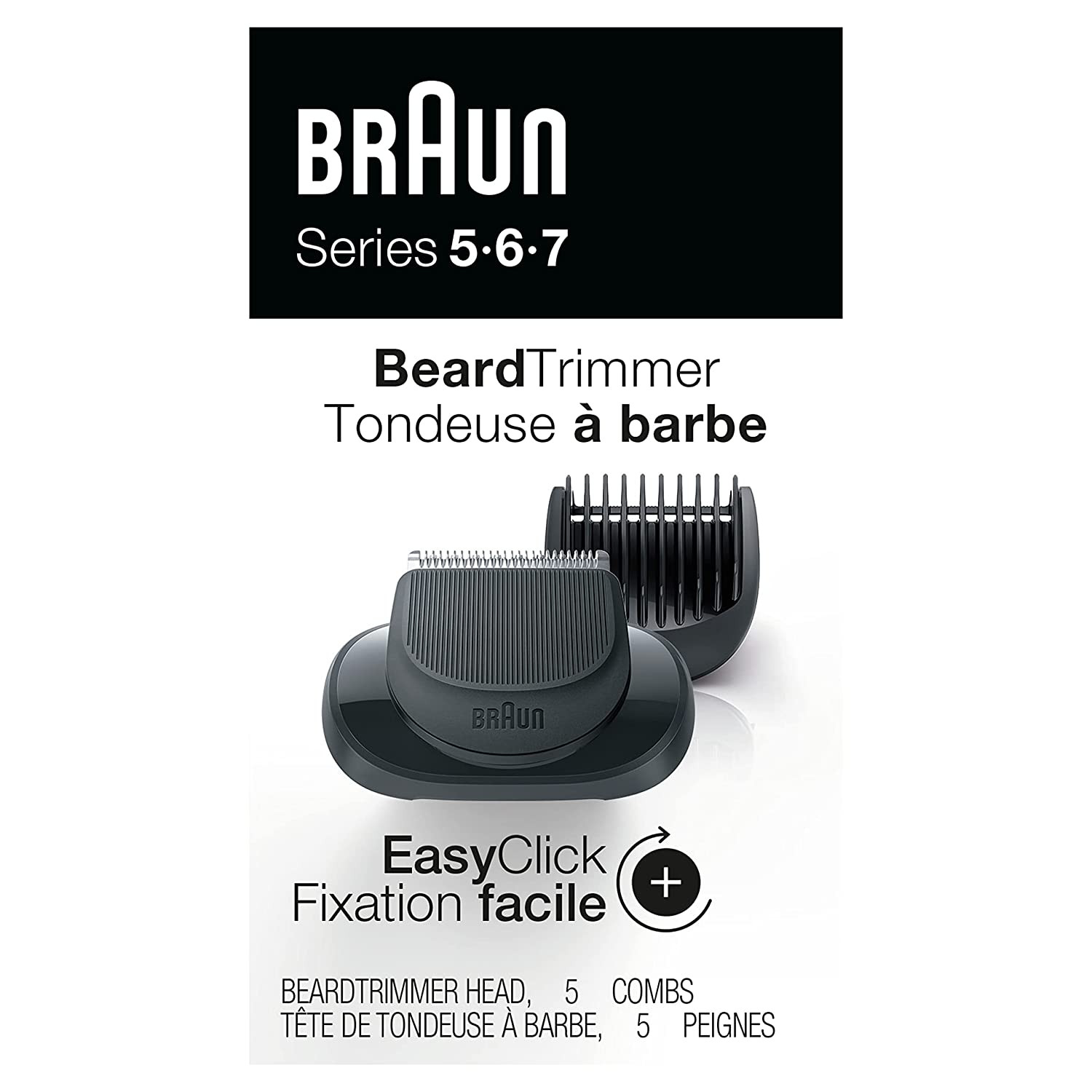 Braun Easyclick Beard Trimmer Attachment for Series 5, 6 and 7 Electric Razors, 