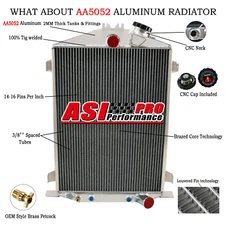 4 ROW ALUMINUM RADIATOR for 1932 FORD HI BOY STREET ROD CHEVY V8 US