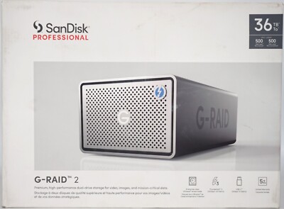 SanDisk Professional G-RAID 2 Space 36TB Speicher Thunderbolt 3 500MB/s Read Writ