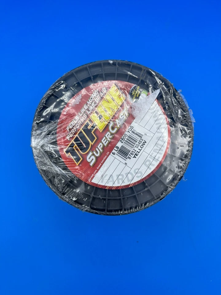 Tuf-Line Supercast 6 lb. Trenza 2500 yardas Amarillo, ¡NUEVO! Foto 2 de 4