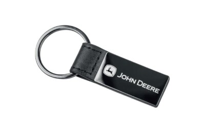 John Deere Logo Metall Leder Schlüssel Anhänger Auto  Key Ring Schwarz