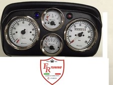 CRUSCOTTO COMPLETO GIANNINI FIAT 500 TUTTE  DASHBOARD  NERO STRUMENTI BIANCHI