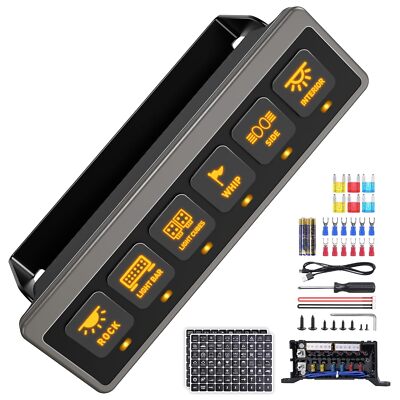 Wireless Switch Panel, 6 Gang Led Touch ON-Off Switch Remote