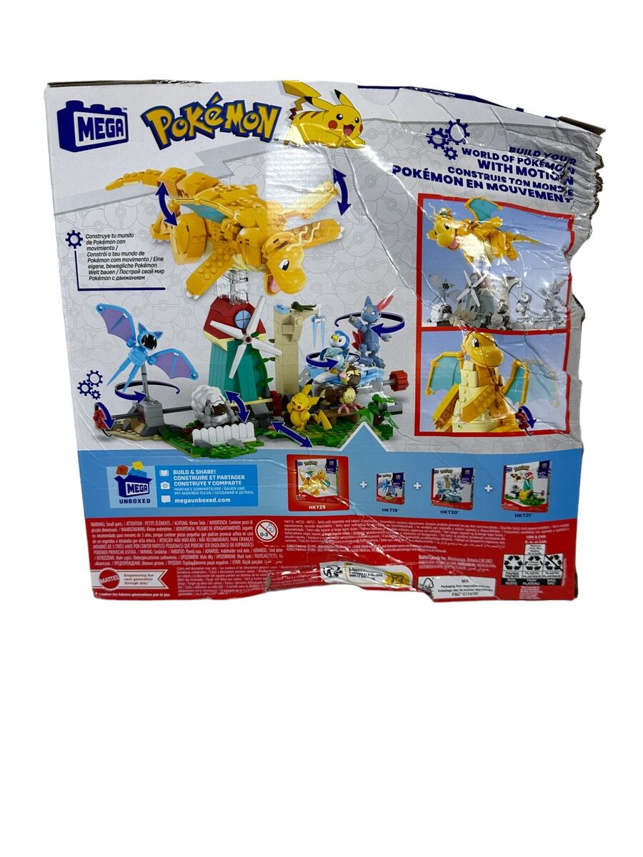 Pokemon Dragonite Mega Bloks Construx Build With Motion Set HKT25 387 pcs