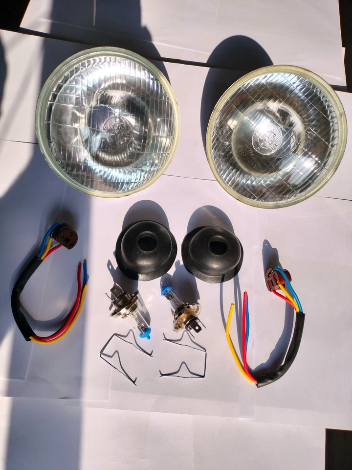 Lucas 7” Umrüstungs-LHD-Scheinwerfer Für 1950 Serie 1 Land Rover 80 Ohne Pilot - Bild 3 von 4