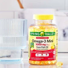 Spring Valley Support Omega-3 Mini from Fish Oil Supplement, 1000 mg, 120 Count