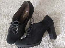 SCARPE SCAMOSCIATE  INVERNALI -- GEOX - n° 37 - COLORE NERO - LACCETTI ANTRACITE