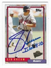 SID BREAM 2005 TOPPS FAN FAVORITES AUTOGRAPHED SIGNED # 31 ATLANTA BRAVES