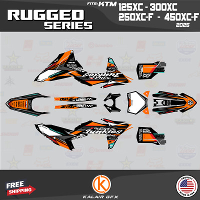 Graphics Kit for KTM 2-Stroke 125XC 250XC 300XC (2025) Rugged - ORANGE